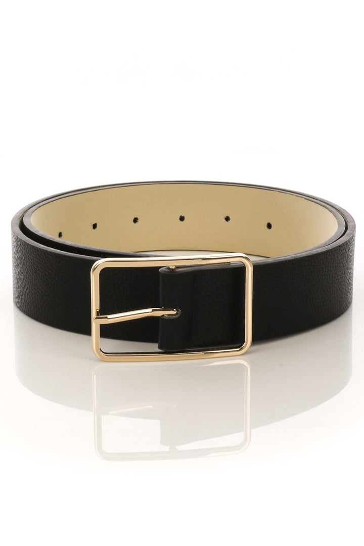 RECTANGLE FAUX LEATHER BELT