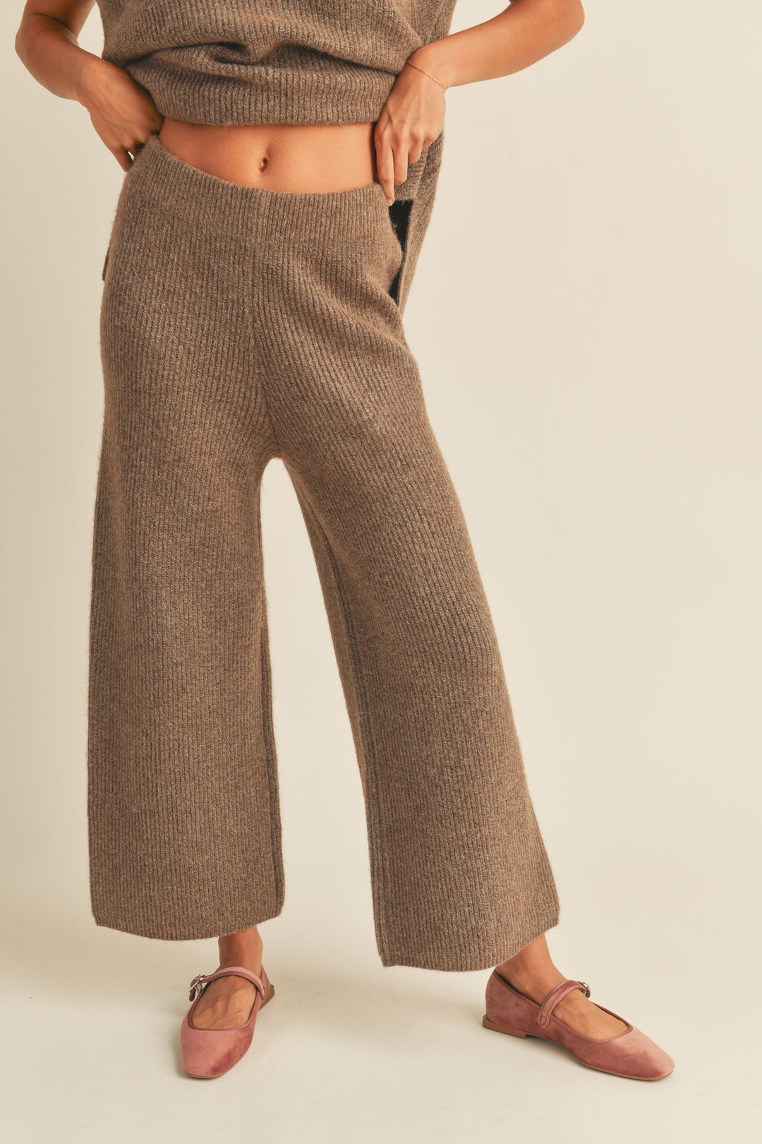 LANA SWEATER PANTS-BROWN