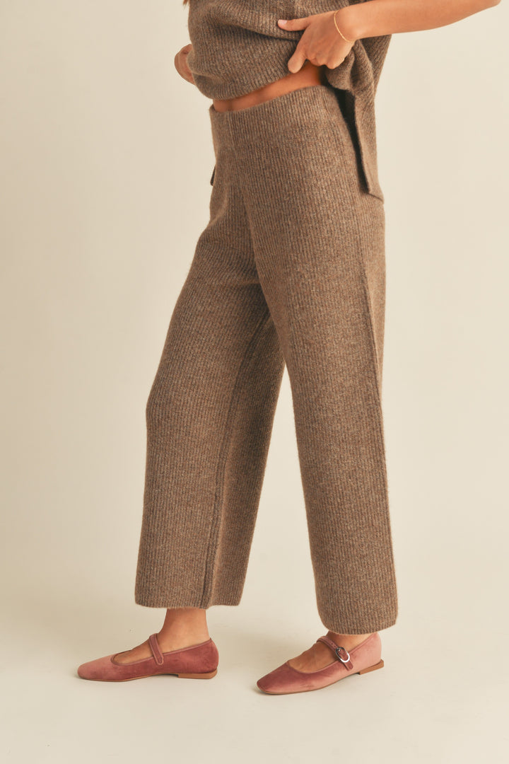 LANA SWEATER PANTS-BROWN