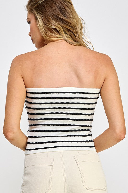 TWIST FRONT SWEATER TUBE TOP