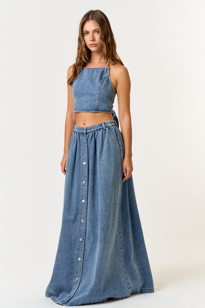 SHELLIE DENIM MAXI SET