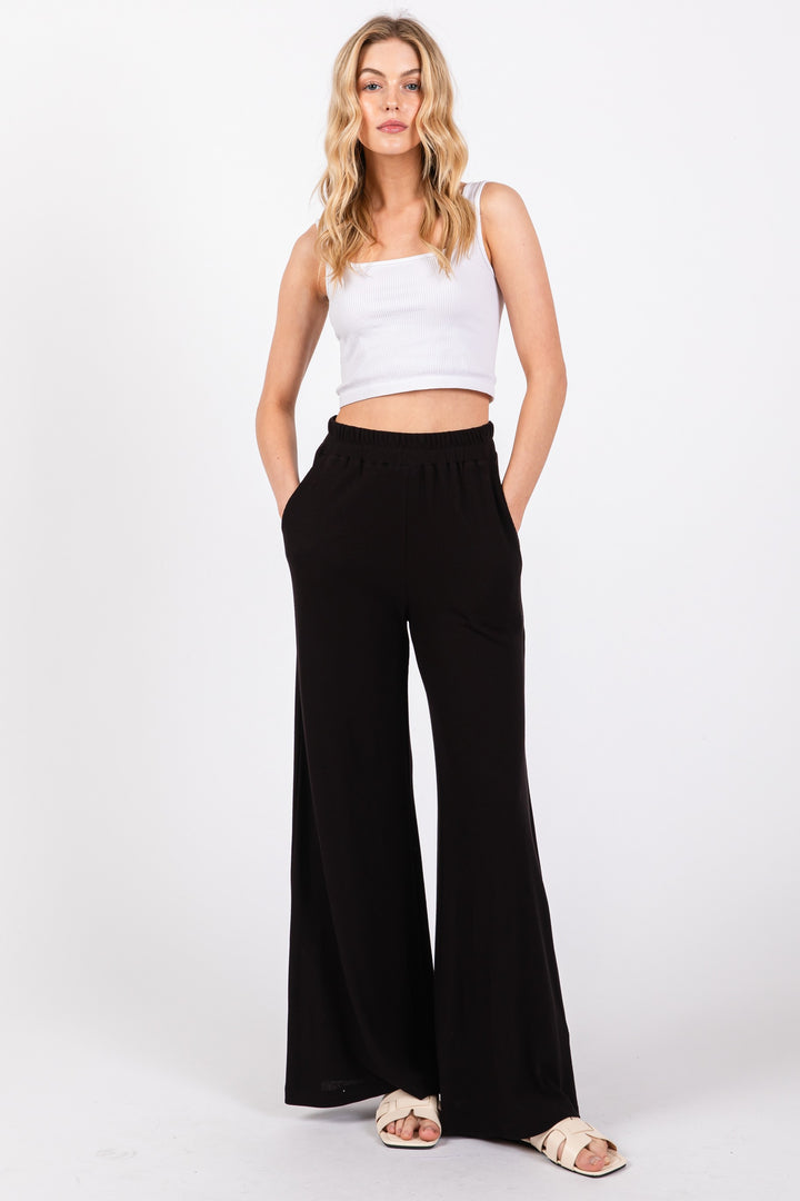 THERMAL WIDE LEG PANTS