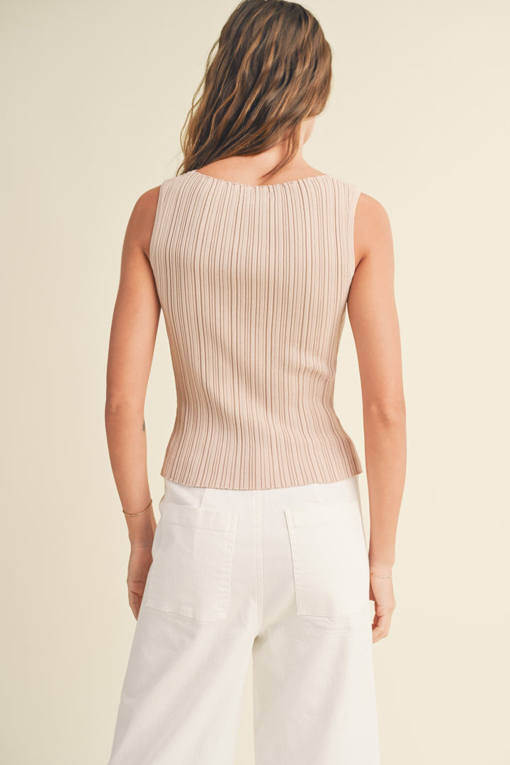 VISCOSE RIBBED KNITTED TOP