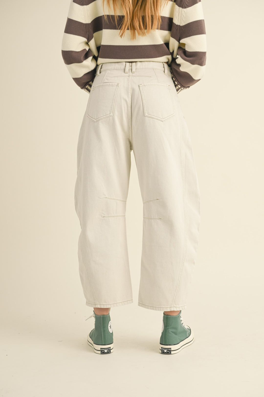 COTTON BARREL PANTS