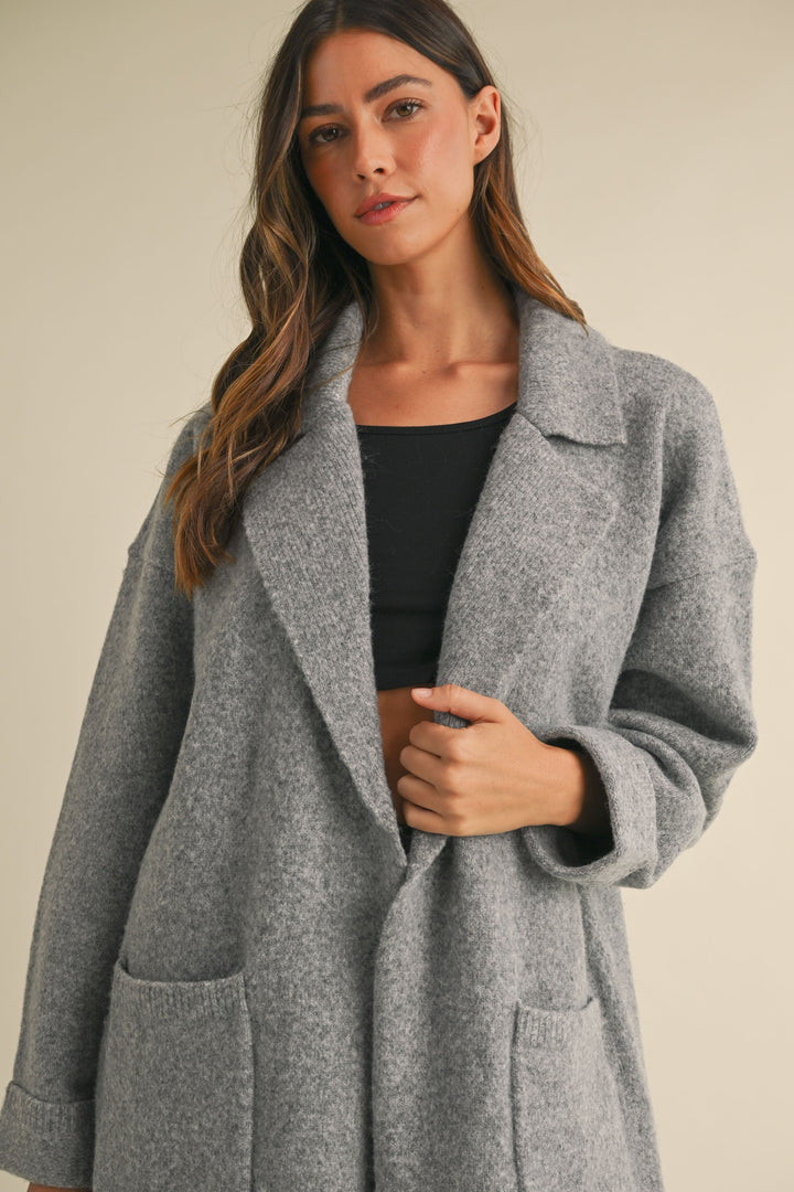 COLLARED SWEATER JACKET