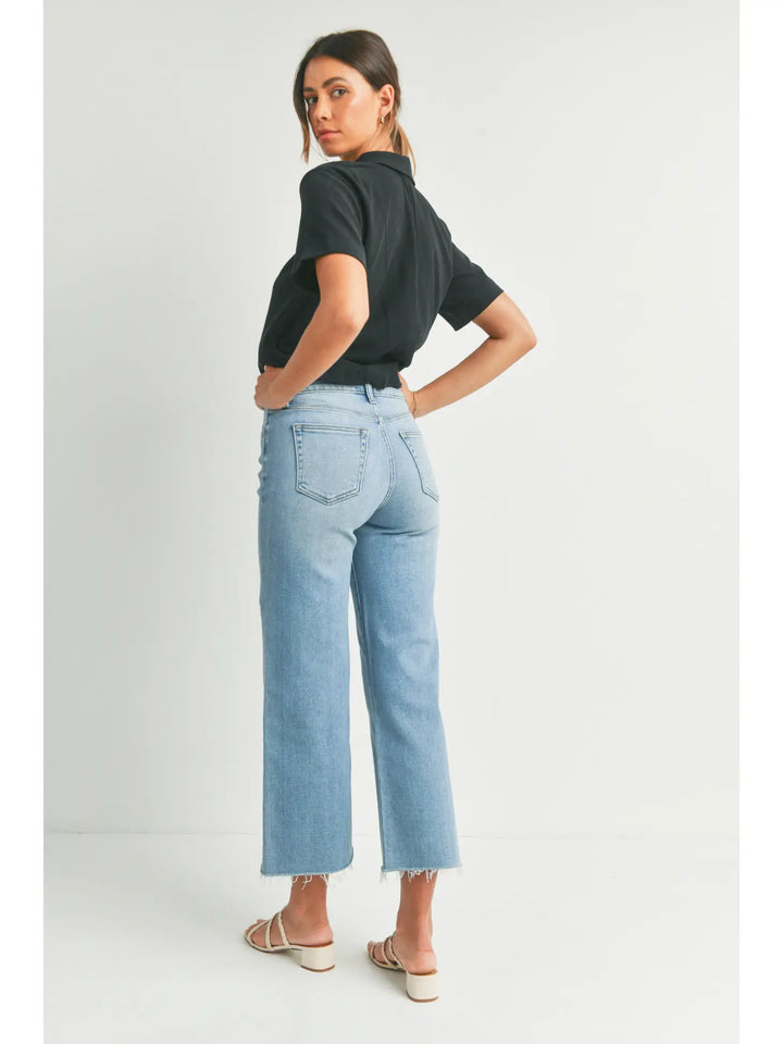 SLIM WIDE LEG JEANS