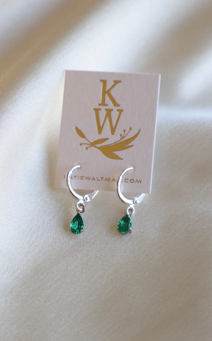 BIRTHSTONE TEARDROP EARRINGS