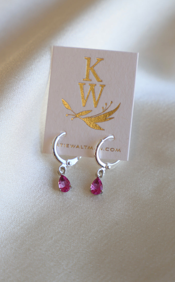 BIRTHSTONE TEARDROP EARRINGS