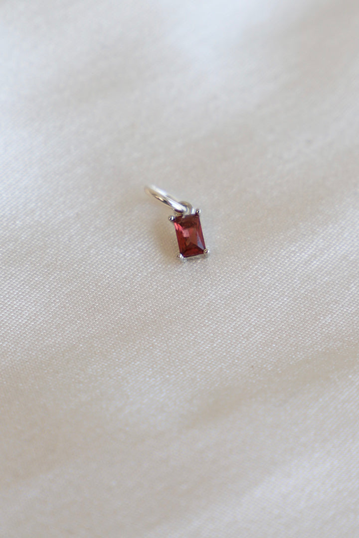 EMERALD CUT BIRTHSTONE CHARM