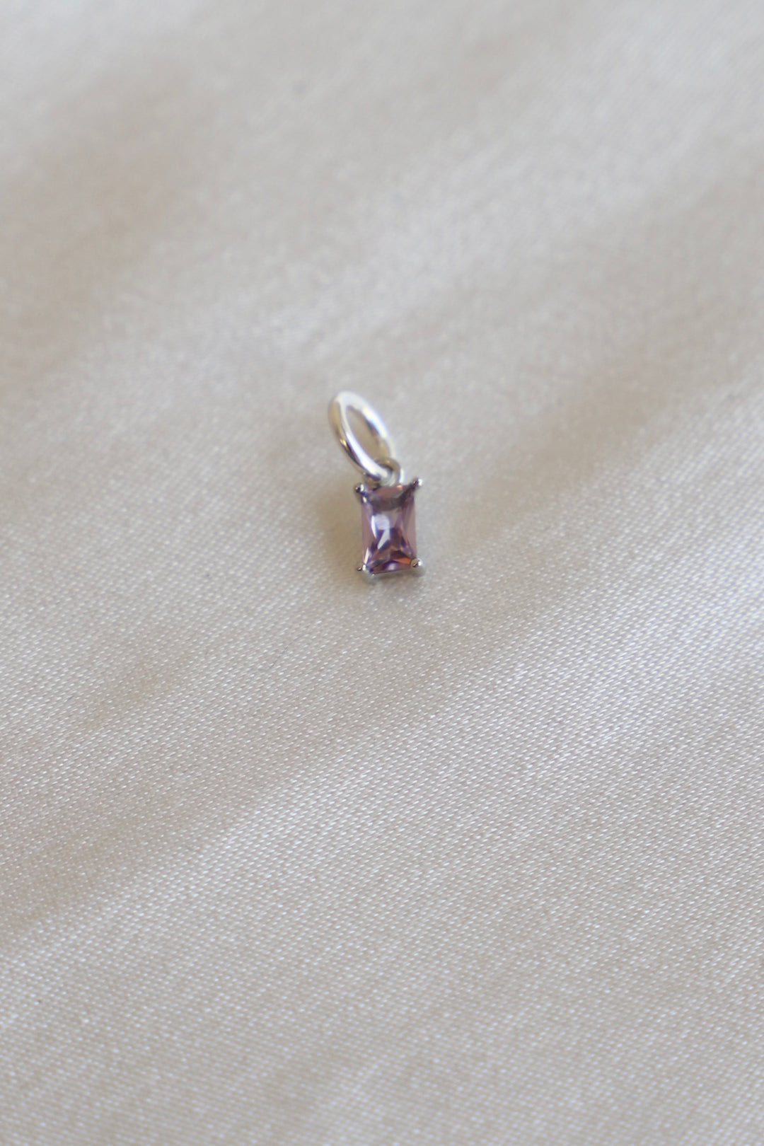 EMERALD CUT BIRTHSTONE CHARM