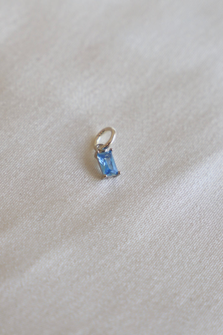 EMERALD CUT BIRTHSTONE CHARM