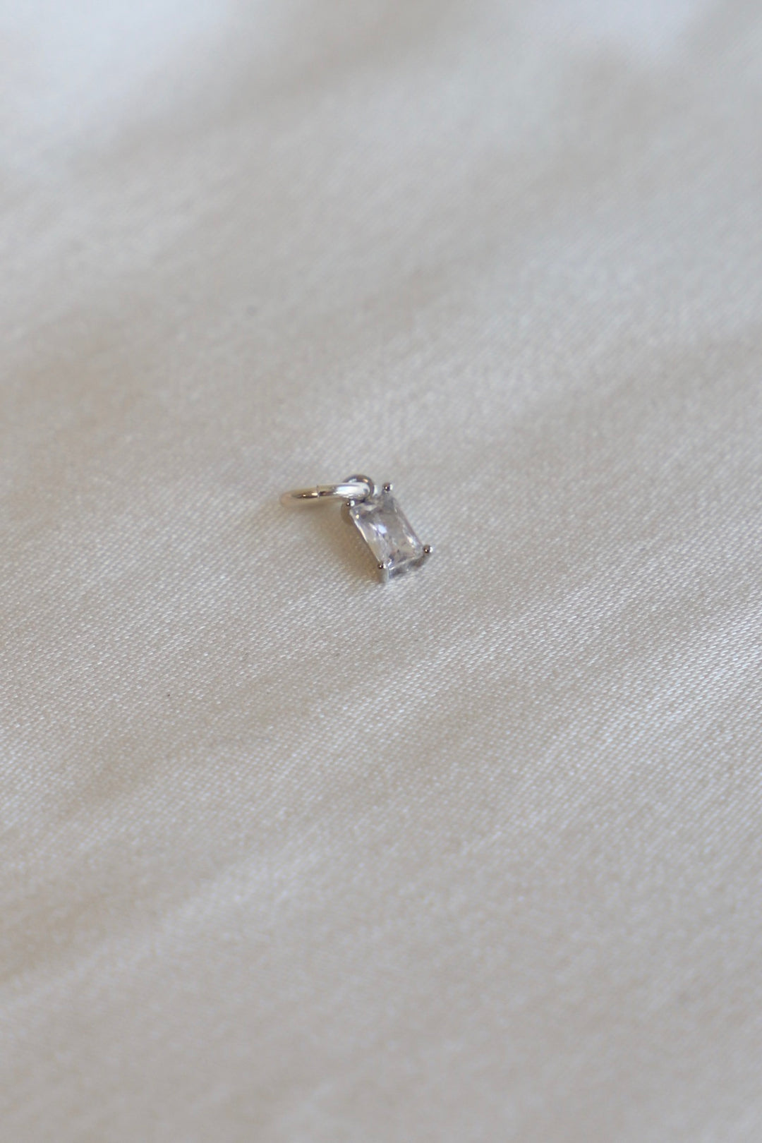 EMERALD CUT BIRTHSTONE CHARM