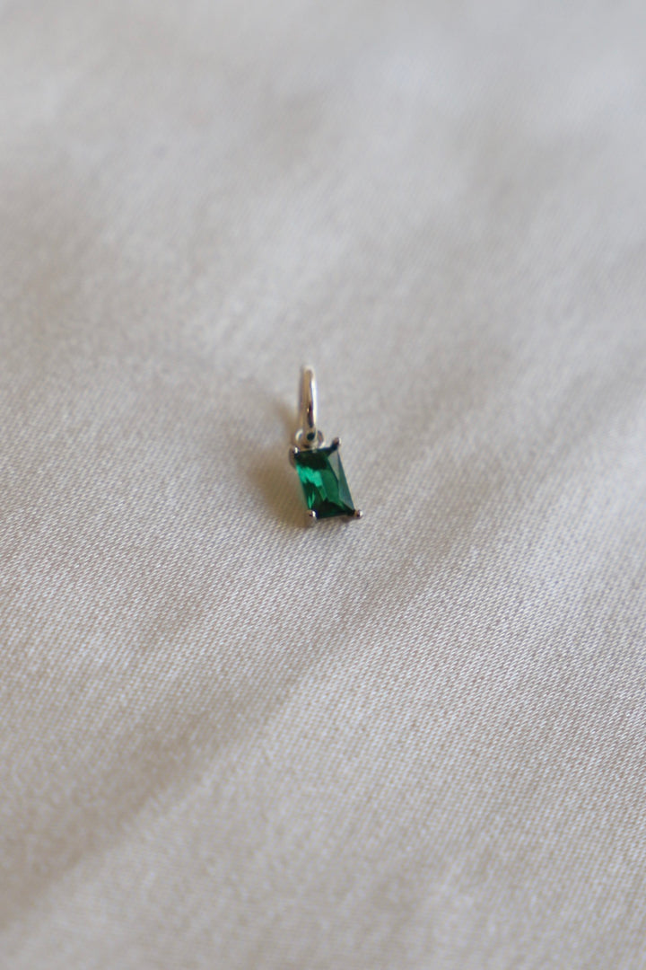 EMERALD CUT BIRTHSTONE CHARM