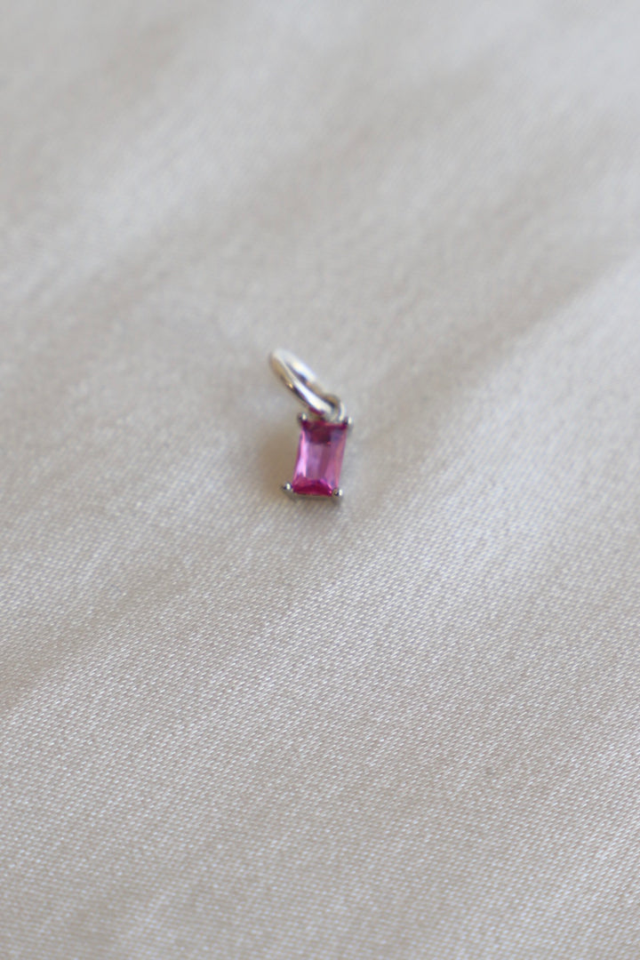 EMERALD CUT BIRTHSTONE CHARM