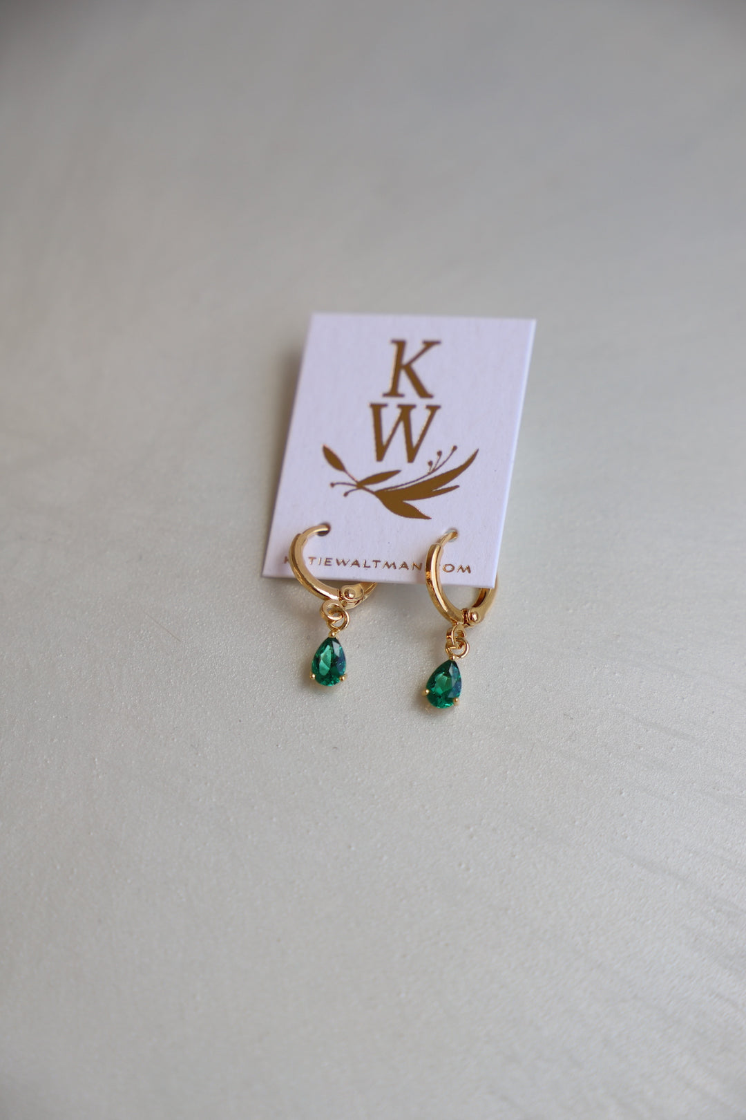 BIRTHSTONE TEARDROP EARRINGS