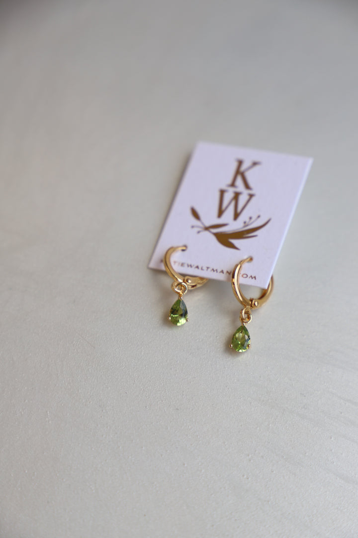 BIRTHSTONE TEARDROP EARRINGS