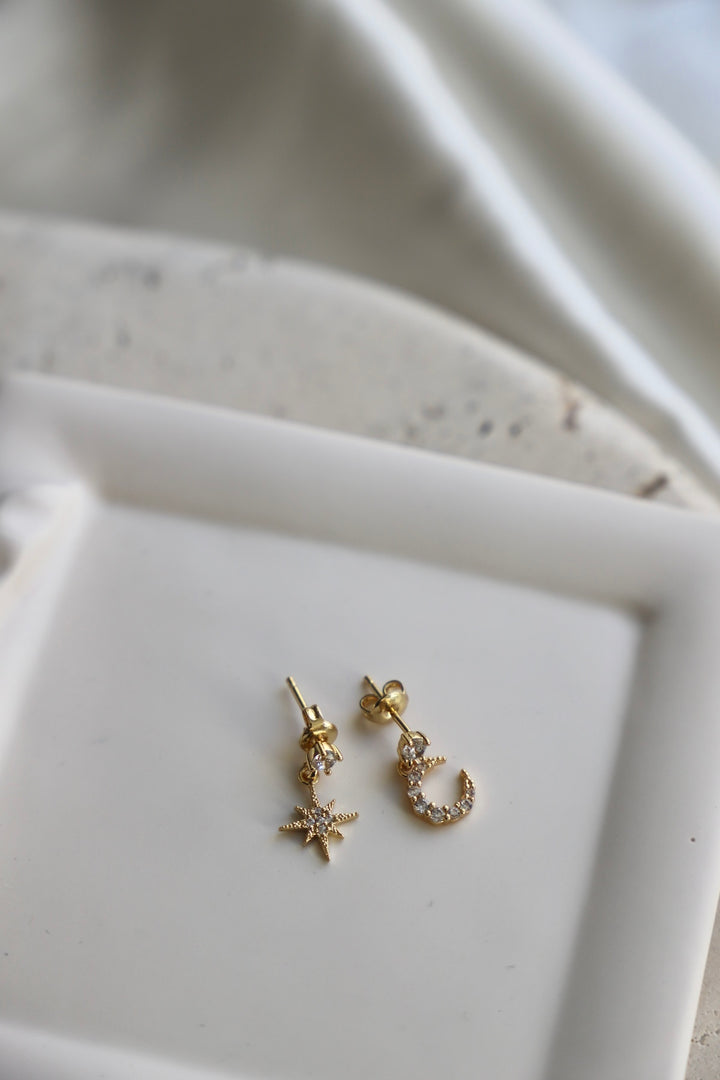 CELESTIAL STAR AND MOON STUDS