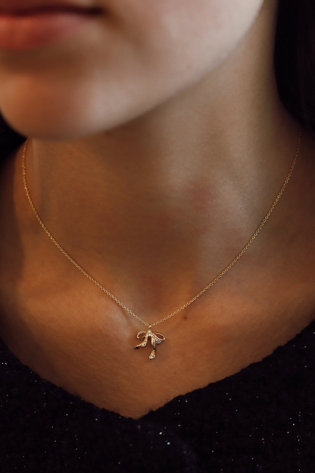 CZ BOW NECKLACE