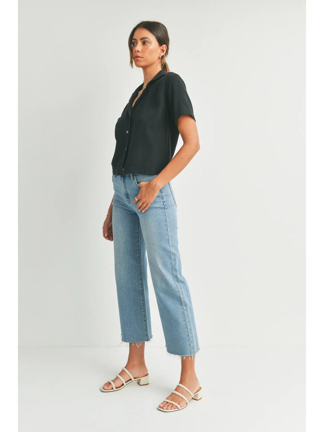 SLIM WIDE LEG JEANS