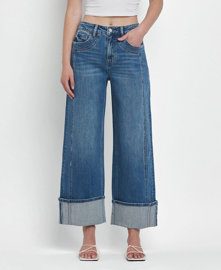 HIGH RISE BAGGY WIDE LEG JEANS