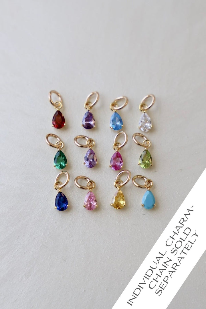 TEARDROP BIRTHSTONE CHARM