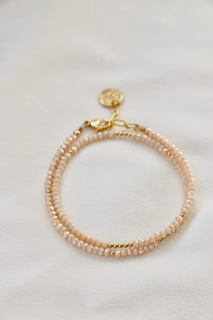 PINK OPAL PETITE DOUBLE WRAP BRACELET