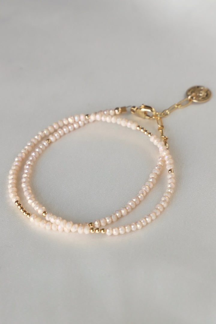 PINK OPAL PETITE DOUBLE WRAP BRACELET