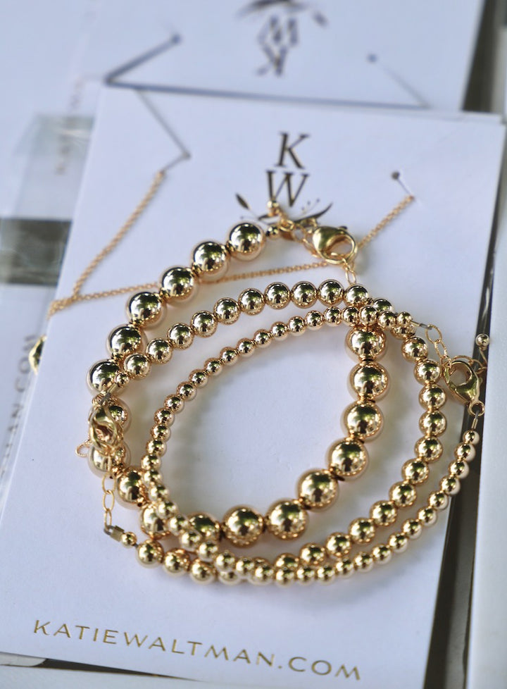 GOLD FILLED BEADED BRACELETS