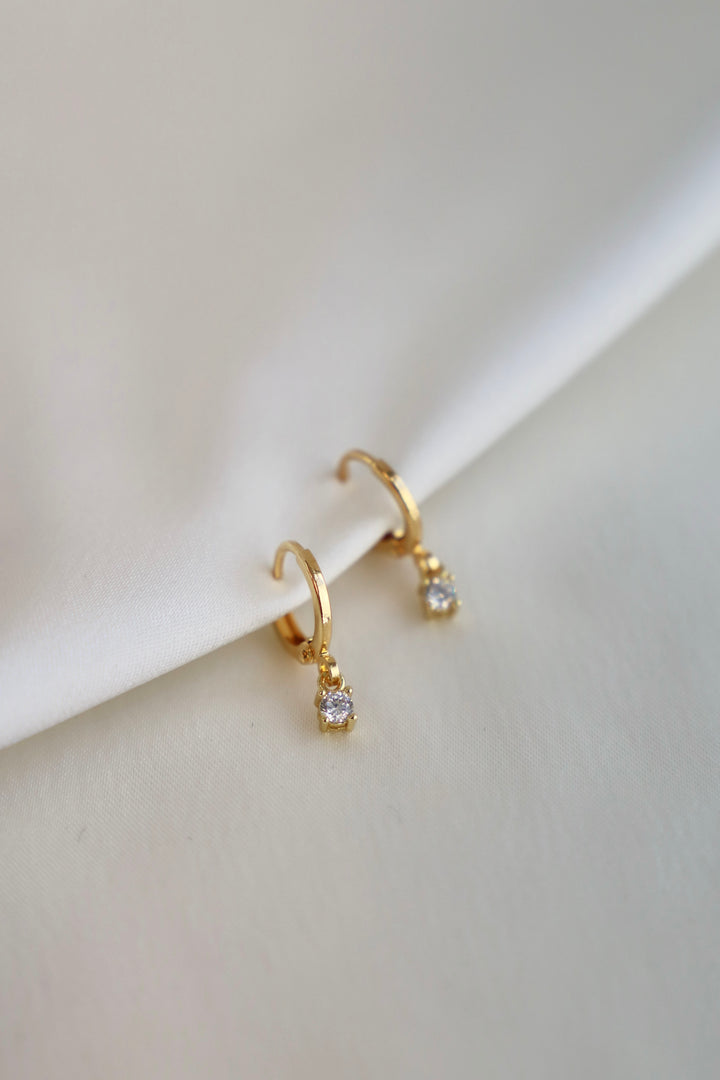 MINIATURE CZ DROP EARRINGS