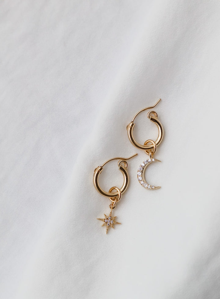 CELESTIAL STAR AND MOON HOOPS