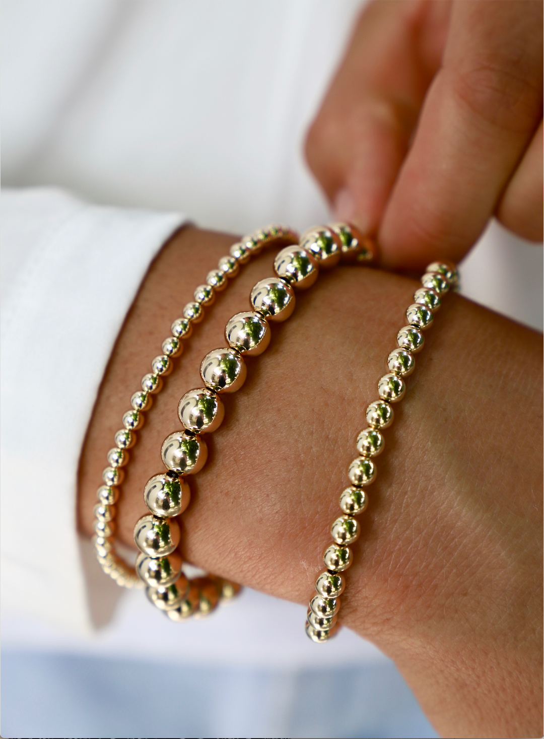 GOLD FILLED BEADED BRACELETS